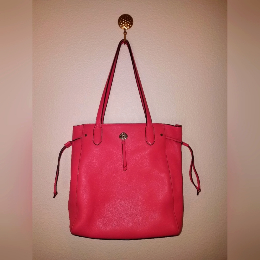 Kate Spade Large Marti Pebbled Leather Tote Bag Pink
